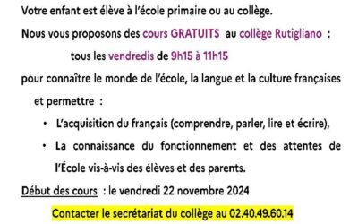 Cours de français pour les parents – ORPRE